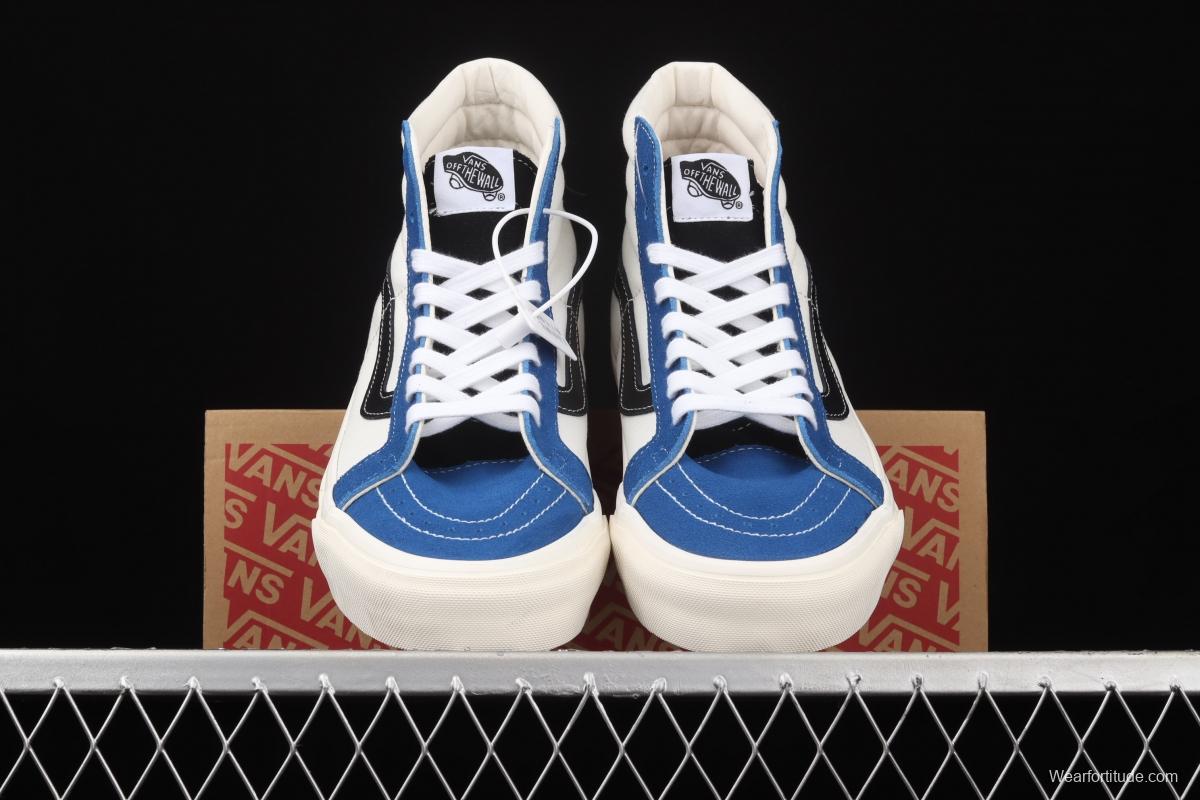 Vans Sk-Hi 38 DX blue-and-white high-top casual shoes VN0A4BVB21R