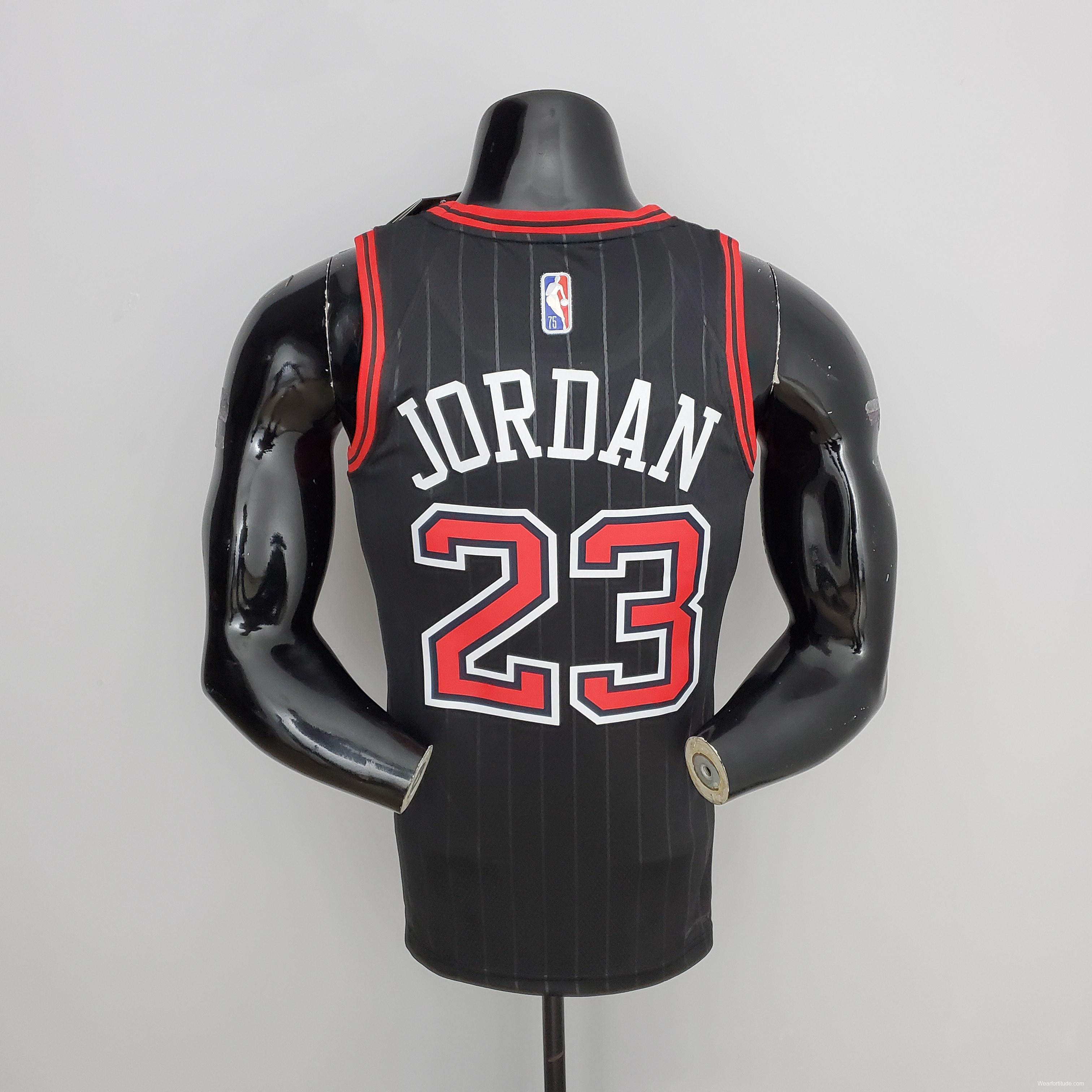 75th Anniversary Jordan #23 Bulls Flyers Black NBA Jersey