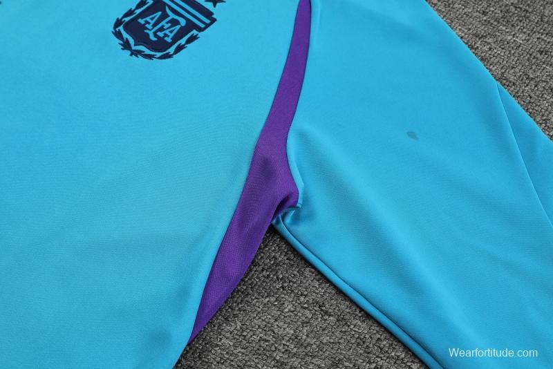 2022 Argentina Blue Half Zipper Tracksuit