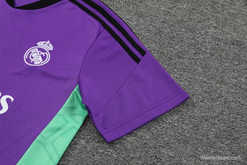 23-24 Real Madrid Purple Short Sleeve+Shorts