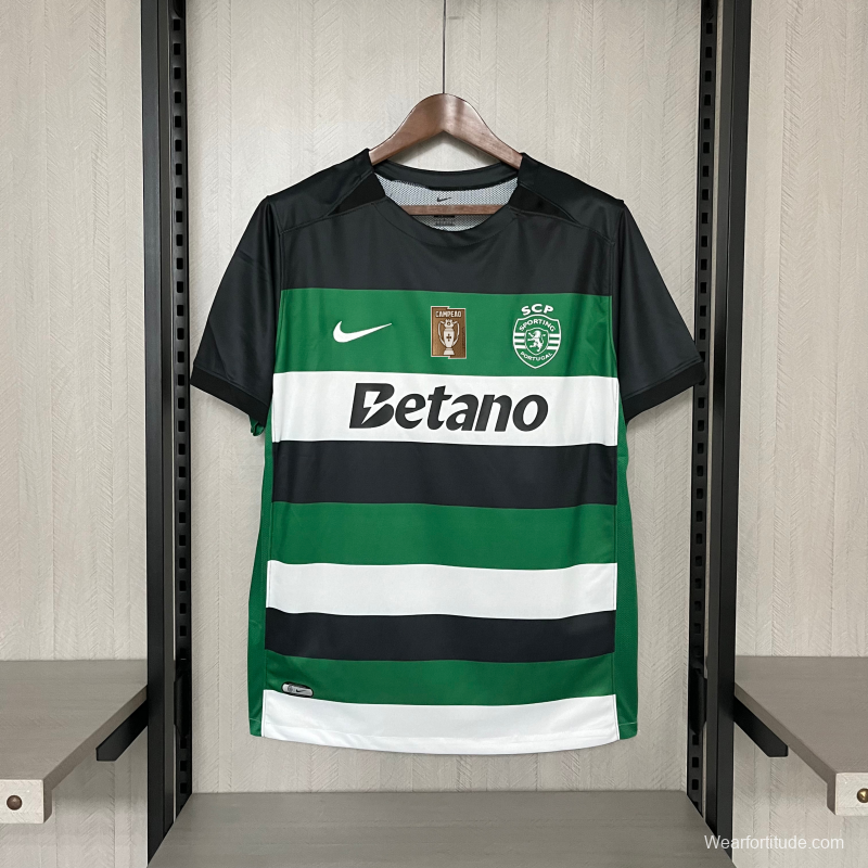 24/25 Sporting Lisbon Home Jersey With Campeões Printing